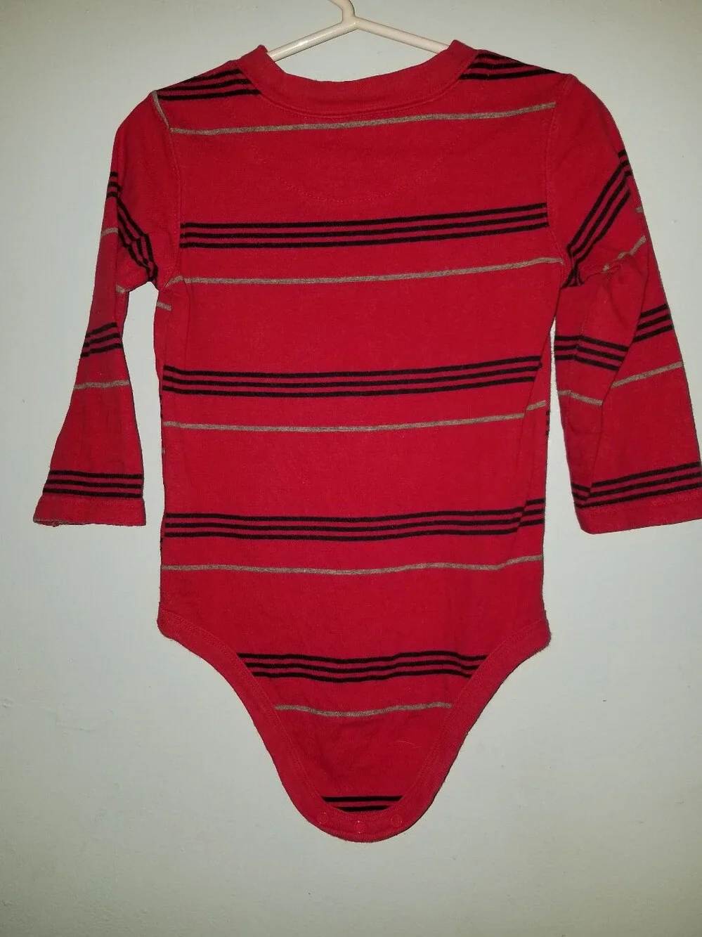 Red Striped Long Sleeve Baby Onesie  Bodysuit Varsity 72 Stripes